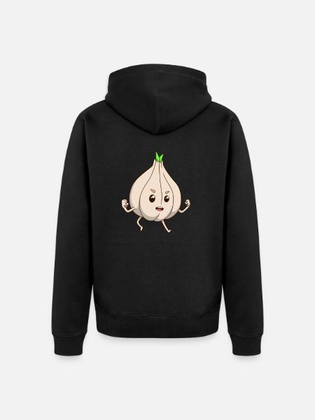 Comic Knoblauch - Unisex Premium Bio Zip Hoodie - Schwarz