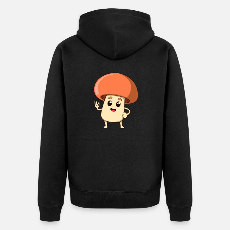 Comic Pilz - Unisex Premium Bio Zip Hoodie - Schwarz