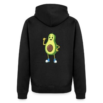 Comic Avocado - Unisex Premium Bio Zip Hoodie - Schwarz - Hinten - Nico (187cm)