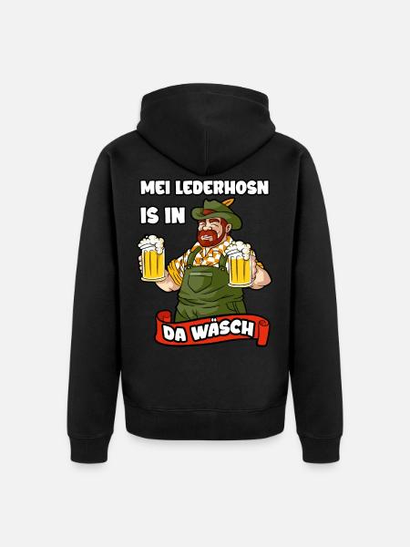 Mei Lederhosn est à da Wäsch Lederhose Tracht - Veste à capuche bio Premium Unisexe - noir