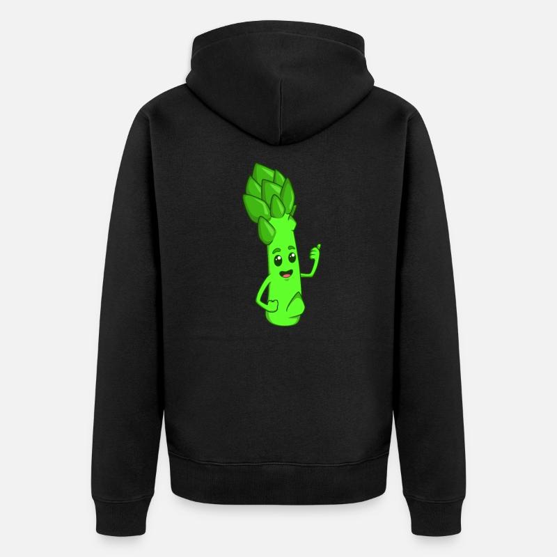 Bande dessinée asperges vertes - Veste à capuche bio Premium Unisexe - noir