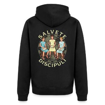 Students in Roman Teaching - Latin Teacher - Unisex Premium Organic Zip Hoodie - black - Back - Nico (187cm)