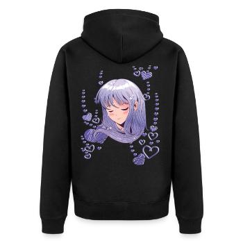 Anime Manga filles coeurs amour Cosplay - Veste à capuche bio Premium Unisexe - noir - Dos - Nico (187cm)