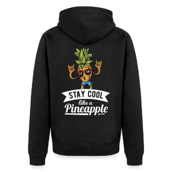 Pineapple - Unisex Premium Organic Zip Hoodie - black - Back - Nico (187cm)