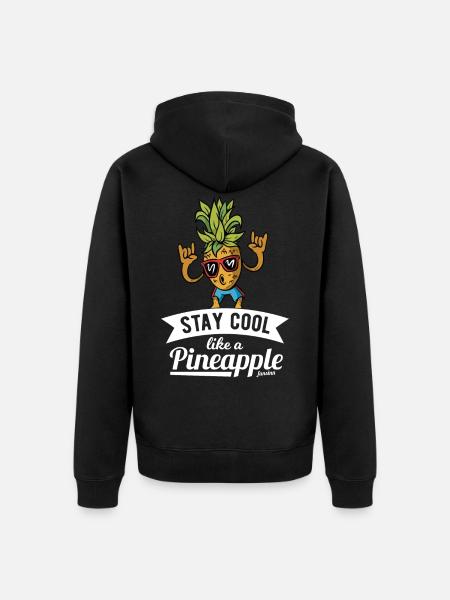 Pineapple - Unisex Premium Organic Zip Hoodie - black