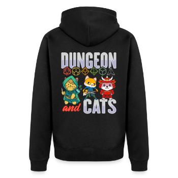 Dungeon and Cats Shirt pour les joueurs de RPG - Veste à capuche bio Premium Unisexe - noir - Dos - Nico (187cm)