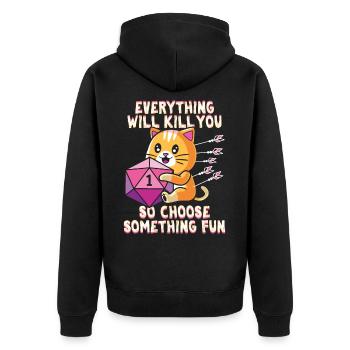 T-shirt chat Dungeon RPG pour RPG Gamer - Veste à capuche bio Premium Unisexe - noir - Dos - Nico (187cm)