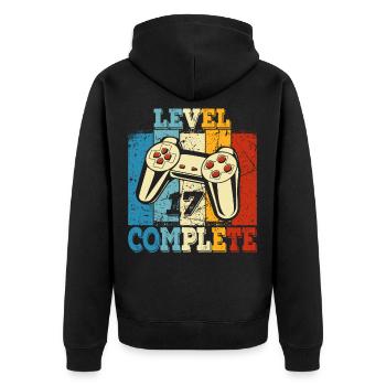 Herren Level 17 Complete De chemise d’anniversaire Gamer - Veste à capuche bio Premium Unisexe - noir - Dos - Nico (187cm)
