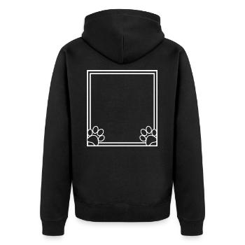 Hundepfoten Hintergrund Rahmen Hund Deko - Unisex Premium Bio Zip Hoodie - Schwarz - Hinten - Nico (187cm)