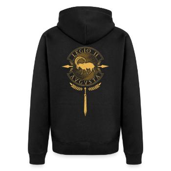 Legio II Augusta - Légion romaine - Veste à capuche bio Premium Unisexe - noir - Dos - Nico (187cm)