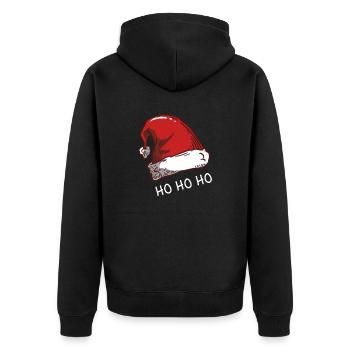 Christmas Ho Ho Ho - Unisex Premium Organic Zip Hoodie - black - Back - Nico (187cm)