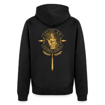 Legio XV Primigenia - Légion romaine - Veste à capuche bio Premium Unisexe - noir - Dos - Nico (187cm)