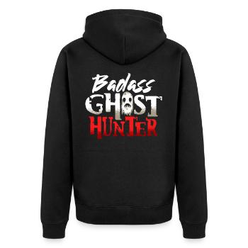 ghost hunting ghost paranormal ghost hunter - Unisex Premium Organic Zip Hoodie - black - Back - Nico (187cm)
