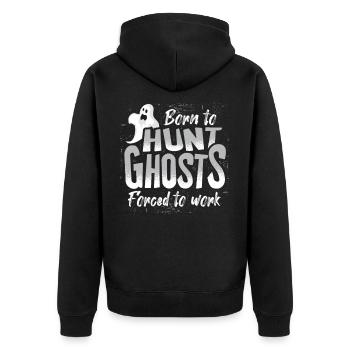 ghost hunting ghost paranormal ghost hunter - Unisex Premium Organic Zip Hoodie - black - Back - Nico (187cm)