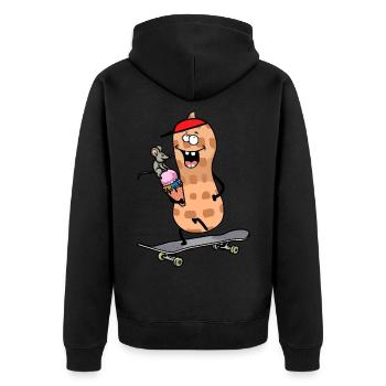 Peanut Skater Skateboard Teenager Teenager - Unisex Premium Organic Zip Hoodie - black - Back - Nico (187cm)