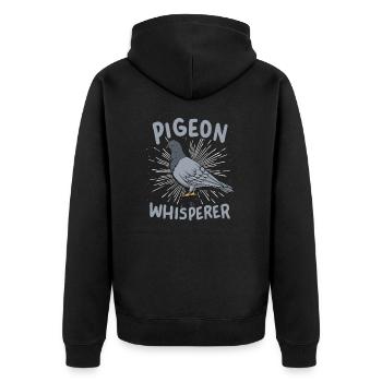 Pigeon Pigeon Whisperer - Unisex Premium Organic Zip Hoodie - black - Back - Nico (187cm)