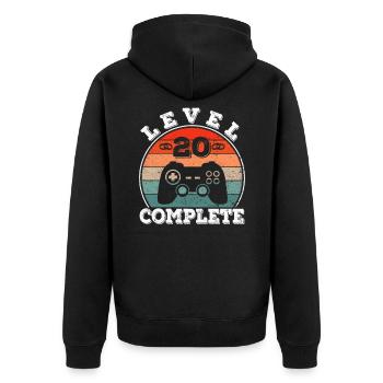 20th wedding anniversary 20 years marriage married Gamer - Unisex Premium Organic Zip Hoodie - black - Back - Nico (187cm)