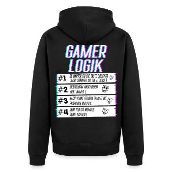 Logique de joueur lors du jeu Joueur de jeu Joueur joueur - Veste à capuche bio Premium Unisexe - noir - Dos - Nico (187cm)