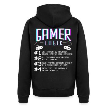 Logique de joueur lors du jeu Joueur de jeu Joueur joueur - Veste à capuche bio Premium Unisexe - noir - Dos - Nico (187cm)