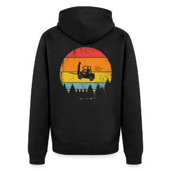 Warehouseman Forklift Driver Forklift Driver Forklift Truck - Unisex Premium Organic Zip Hoodie - black - Back - Nico (187cm)