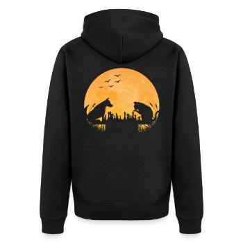 Chess Chess Player Chess Game Dog Cat - Unisex Premium Organic Zip Hoodie - black - Back - Nico (187cm)
