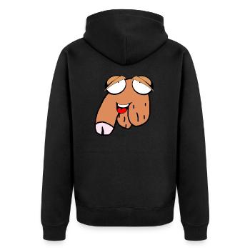 Lustiges Schwanzgesicht Geschenk Schwanz Gesicht - Unisex Premium Bio Zip Hoodie - Schwarz - Hinten - Nico (187cm)