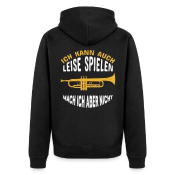 Trompete Trompeter Geschenk Musiker - Unisex Premium Bio Zip Hoodie - Schwarz - Hinten - Nico (187cm)