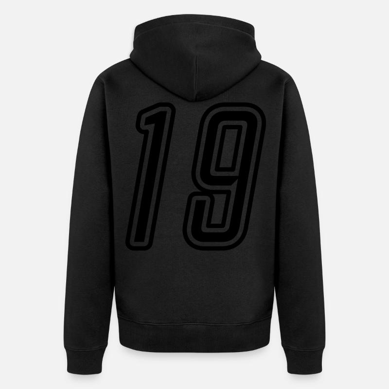 19 Numéro - Veste à capuche bio Premium Unisexe - noir