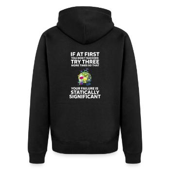 Science Teacher Funny Science - Unisex Premium Organic Zip Hoodie - black - Back - Nico (187cm)