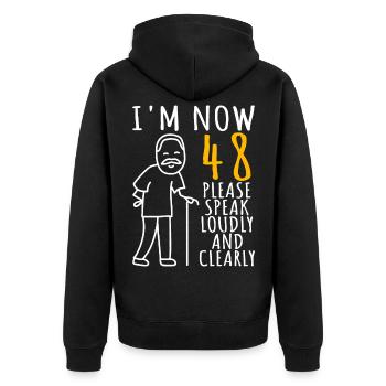 48th birthday 48er 48th I am now 48 years old - Unisex Premium Organic Zip Hoodie - black - Back - Nico (187cm)