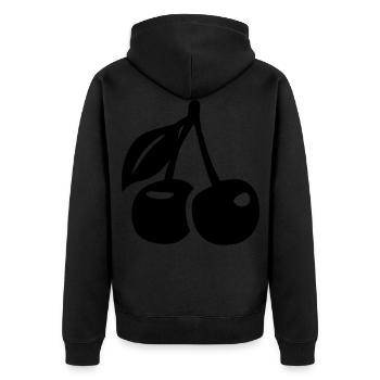 Symbole des cerises - Veste à capuche bio Premium Unisexe - noir - Dos - Nico (187cm)