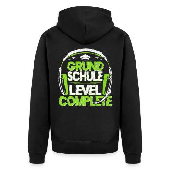 Grundschule Abschluss Grundschüler Abgänger Junge - Unisex Premium Bio Zip Hoodie - Schwarz - Hinten - Nico (187cm)