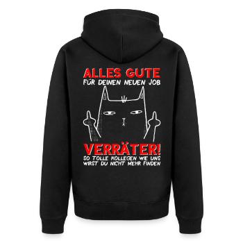 Abschied Kollege Abschiedsgeschenk Jobwechsel - Unisex Premium Bio Zip Hoodie - Schwarz - Hinten - Nico (187cm)