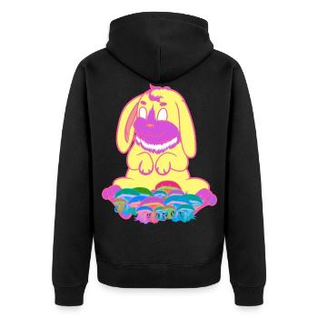 Lapin Ecstasy Drogues Champignons Amoureux de la Nature Rétro - Veste à capuche bio Premium Unisexe - noir - Dos - Nico (187cm)