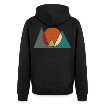 Unique Polygraph Mountains Design A Nice - Unisex Premium Organic Zip Hoodie - black - Back - Nico (187cm)