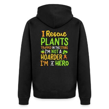 Jardinage des plantes - Veste à capuche bio Premium Unisexe - noir - Dos - Nico (187cm)
