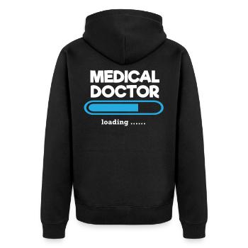 "Medical Doctor Loading" Doctor Hospital Nice - Veste à capuche bio Premium Unisexe - noir - Dos - Nico (187cm)