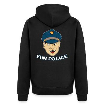 Fun Police For Police T-shirt Design Emergency - Veste à capuche bio Premium Unisexe - noir - Dos - Nico (187cm)