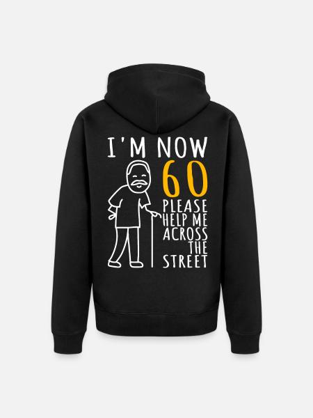 60. Geburtstag Mann 60ter Ich bin jetzt 60 Jahre - Premium økologisk unisex-hættejakke - sort