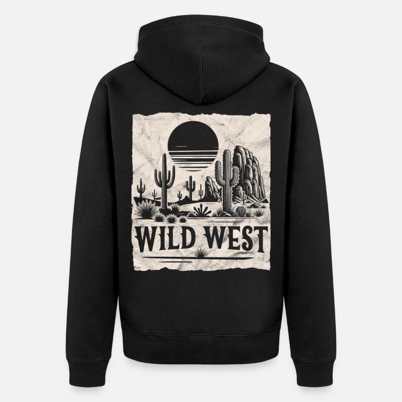 Far West - Veste à capuche bio Premium Unisexe - noir