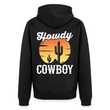 Salut Cowboy - Veste à capuche bio Premium Unisexe - noir - Dos - Nico (187cm)