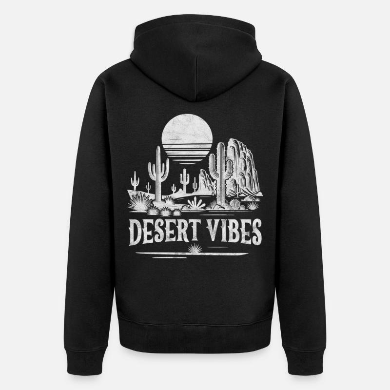 Ambiance du désert - Veste à capuche bio Premium Unisexe - noir