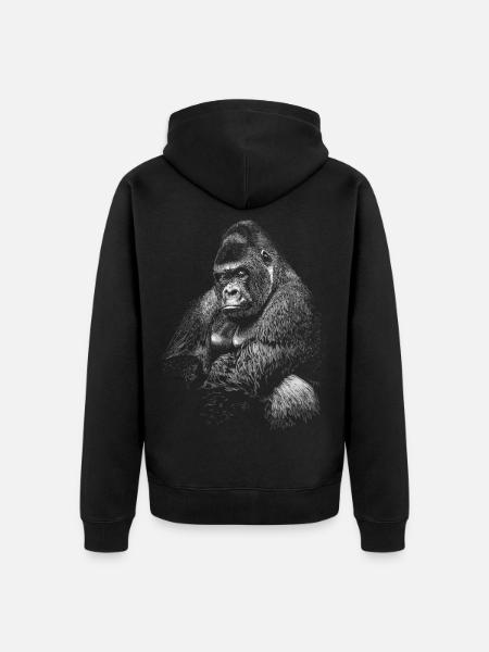Gorilla - Veste à capuche bio Premium Unisexe - noir