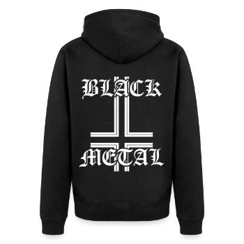 Sorcier pentagramme antichrist en métal noir - Veste à capuche bio Premium Unisexe - noir - Dos - Nico (187cm)