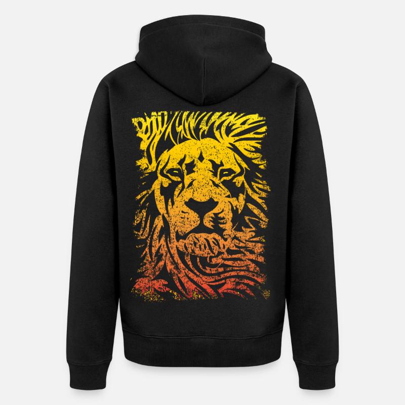 Lion - Veste à capuche bio Premium Unisexe - noir