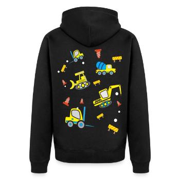 Construction sites Vehicles - Unisex Premium Organic Zip Hoodie - black - Back - Nico (187cm)