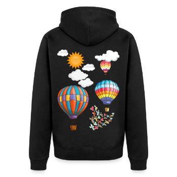 Balloon - Unisex Premium Organic Zip Hoodie - black - Back - Nico (187cm)