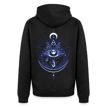 Third Eye Chakra Symbol Third Eye - Unisex Premium Organic Zip Hoodie - black - Back - Nico (187cm)