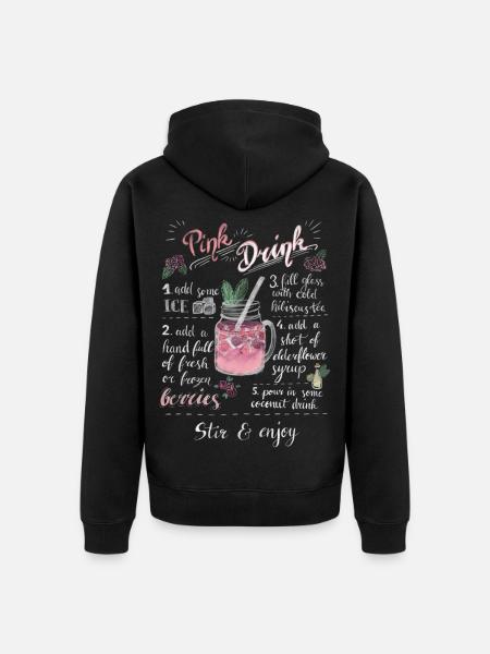 Pink Drink - Unisex Premium Bio Zip Hoodie - Schwarz