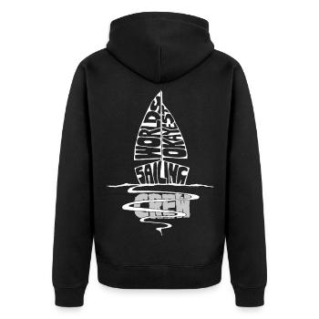 worlds okayest sailingcrew - Plaisir de la voile - Veste à capuche bio Premium Unisexe - noir - Dos - Nico (187cm)